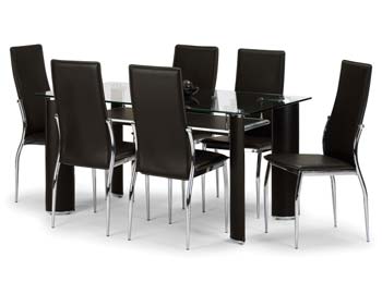 Chicago Rectangular Dining Set with Glass Top
