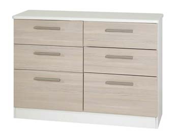 Cino 6 Drawer Chest in Coffee and Cream