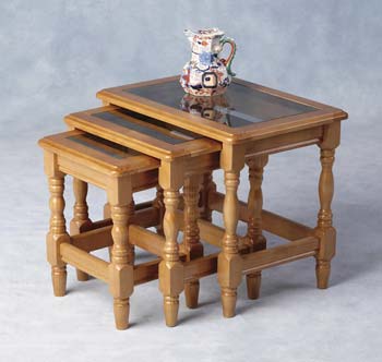 Furniture123 Clover Glass Top Nest of Tables