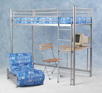 Furniture123 Colby Computer Bunk Bed with Futon