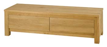 Conley Solid Oak 2 Drawer Low Sideboard