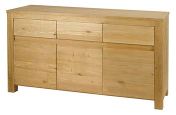 Furniture123 Conley Solid Oak 3 Door 3 Drawer Sideboard