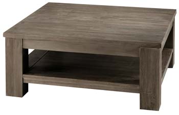 Furniture123 Cosmos Grey Tinted Solid Teak Square Coffee Table