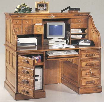 Furniture123 Country Collection Roll Top Computer Desk (KP6001)