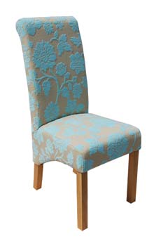 Daisy Fabric Dining Chairs in Blue (pair)