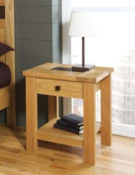 Furniture123 Danzer White Oak 1 Drawer Bedside Table