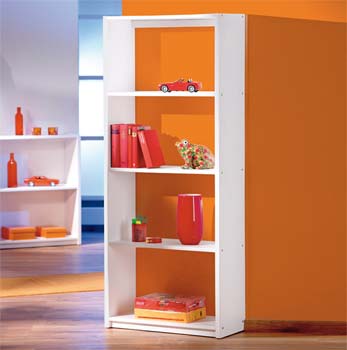 Emi White Pine 5 Shelf Bookcase