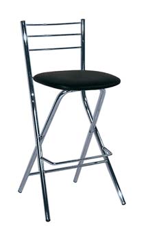 Furniture123 Falco Chrome Stool with Padded Seat