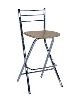 Furniture123 Falco Stool with Wooden Seat