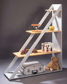 Furniture123 Flair Triangle Display Unit 075 in Beech & Aluminium
