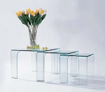 Furniture123 Giavelli 2507 Glass Square Nest of Tables