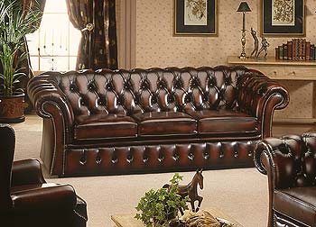 Furniture123 Gladstone Leather 3 Seater Sofa