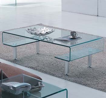 Furniture123 Gustav 08 Glass Rectangular Coffee Table - FREE