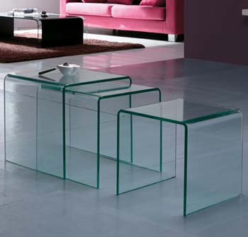 Furniture123 Gustav 09 Glass Nest of Tables