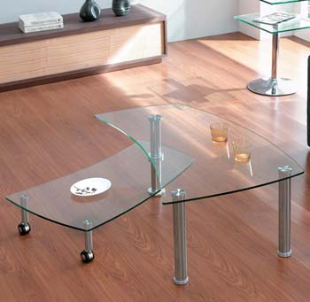 Furniture123 Gustav 23 Glass Rectangular Coffee Table - FREE
