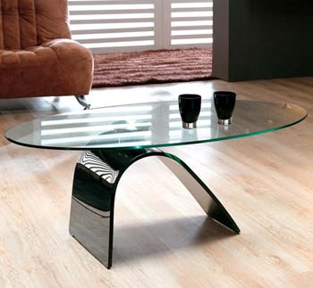 Gustav 24 Glass Oval Coffee Table - FREE 48 HOUR
