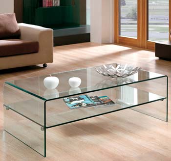 Furniture123 Gustav 26 Glass Rectangular Coffee Table - FREE