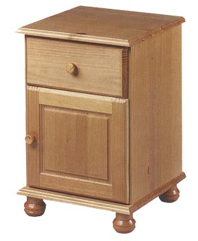 Furniture123 Hamilton Pine Door and Drawer Bedside Table -