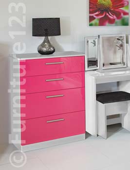Furniture123 Hatherley High Gloss Large 4 Drawer Chest in