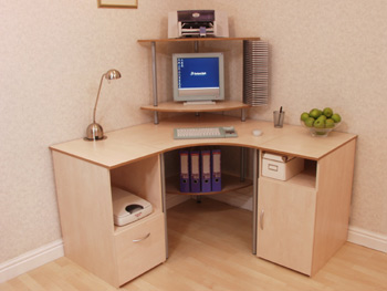 Furniture123 Hero Corner Workstation with File Pedestal and CPU Storage