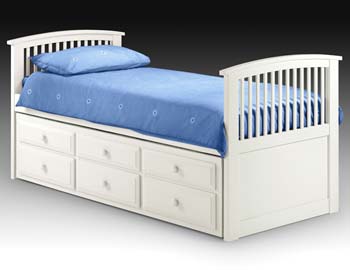 Hornby Cabin Trundle Guest Bed in White