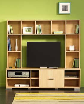 Furniture123 Hugo Beech TV Cabinet with Open Storage