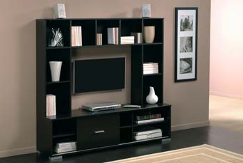 Furniture123 Hugo TV Cabinet with Open Storage in Wenge