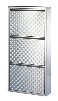 Furniture123 Industrial 3 Drawer Shoe Cabinet with Stippled Drawers