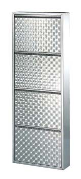 Furniture123 Industrial 4 Drawer Shoe Cabinet with Stippled Drawers
