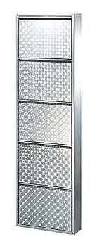 Furniture123 Industrial 5 Drawer Shoe Cabinet with Stippled Drawers