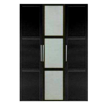 Furniture123 Jade 3 Door Panelled Wardrobe in Wenge and Metal