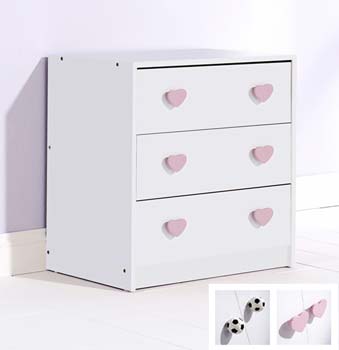 Furniture123 Jersey Kids 3 Drawer Chest with Heart and