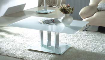 Furniture123 Kiwano White Glass Coffee Table
