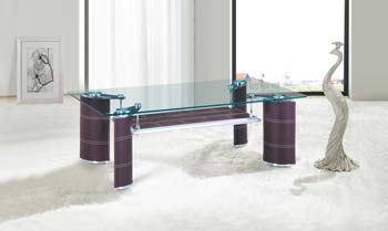 Furniture123 Lacuma Brown Rectangular Glass Coffee Table
