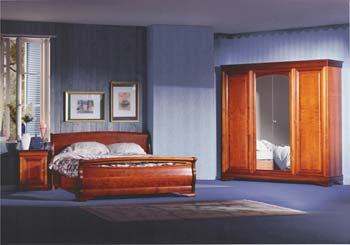 Lea Sleigh Bedroom Set with 4 Door Wardrobe