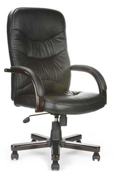Furniture123 Leather Executive Mahogany Office Chair