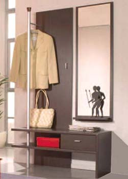 Furniture123 Life Clothes Stand & Mirror in Walnut