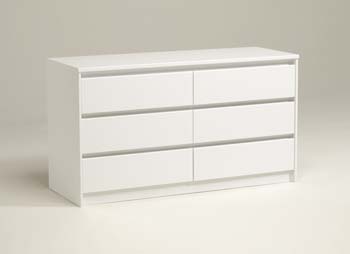 Furniture123 Lift 6 Drawer Chest in White