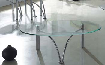 Lilly Glass and Chrome Coffee Table