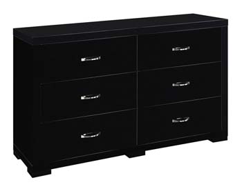 Lina 6 Drawer Chest in Black