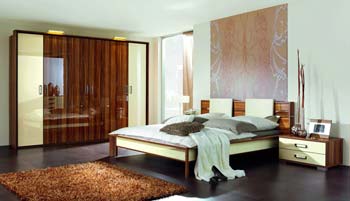 Furniture123 Linus Bedroom Set in Cream With Headboard Pads -