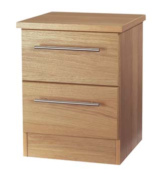 Furniture123 Loxley Oak 2 Drawer Bedside Chest