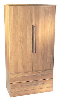 Furniture123 Loxley Oak Wide 2 Door 2 Drawer Wardrobe