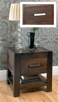 Furniture123 Lyon Walnut 1 Drawer Bedside Table