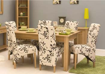 Furniture123 Maban Solid Oak Wide Rectangular Dining Set