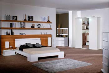 Marina White Bedroom Set with 3 Door Wardrobe