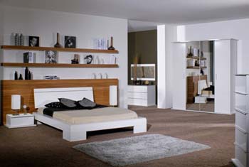 Marina White Bedroom Set with 4 Door Wardrobe