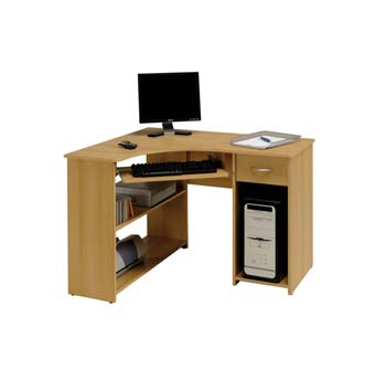 Furniture123 Maxi Computer Desk in Samberg Beech