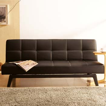 Maxime 3 Seater Sofa Bed in Black
