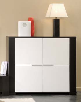 Furniture123 Mera Sideboard in Wenge with 4 White Lacquer Doors